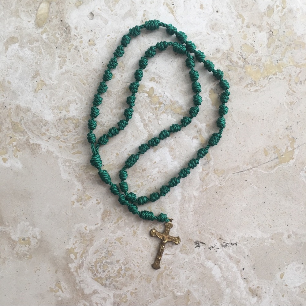 NWOT Handmade Rosary with Vintage Cross